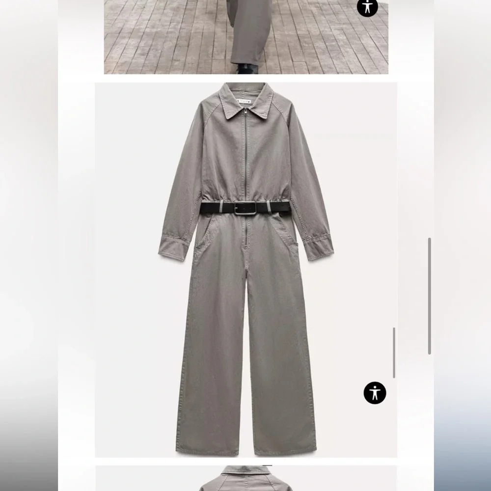 NWT ZARA ZARA LONG BELTED JUMPSUIT COLLECTION  SIZE L 🚨PRICE FIRM NO DISCOUNT